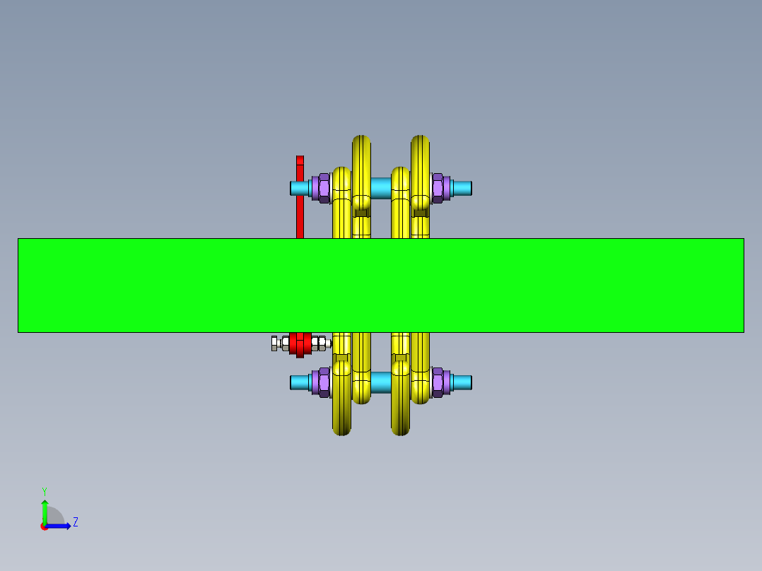 AUTOMATIC TENACIOUS夹爪机构3D数模图纸 STP格式左视图