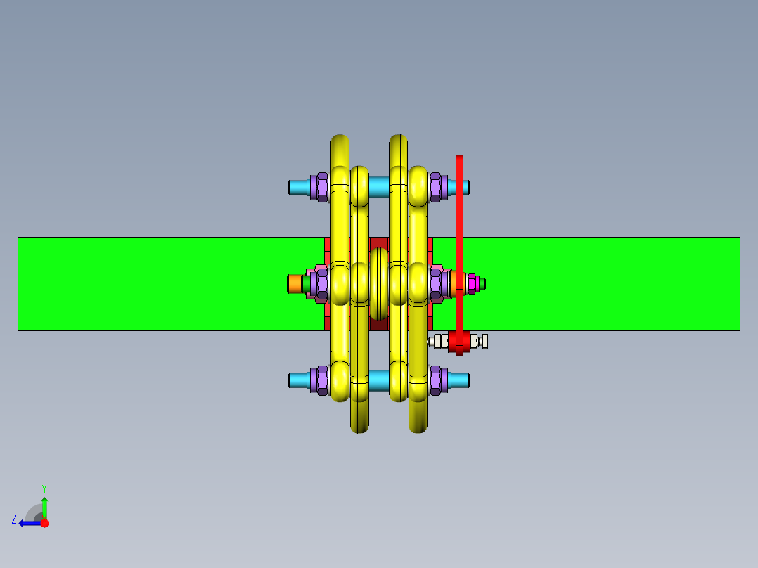 AUTOMATIC TENACIOUS夹爪机构3D数模图纸 STP格式右视图