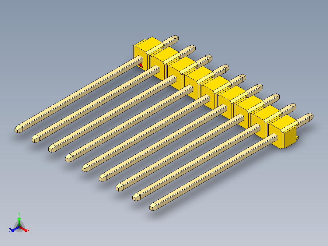 彩色公头100mil（2.54mm）系列-DS1021_yellow_1x09p_100mil_Type19_rev1.0