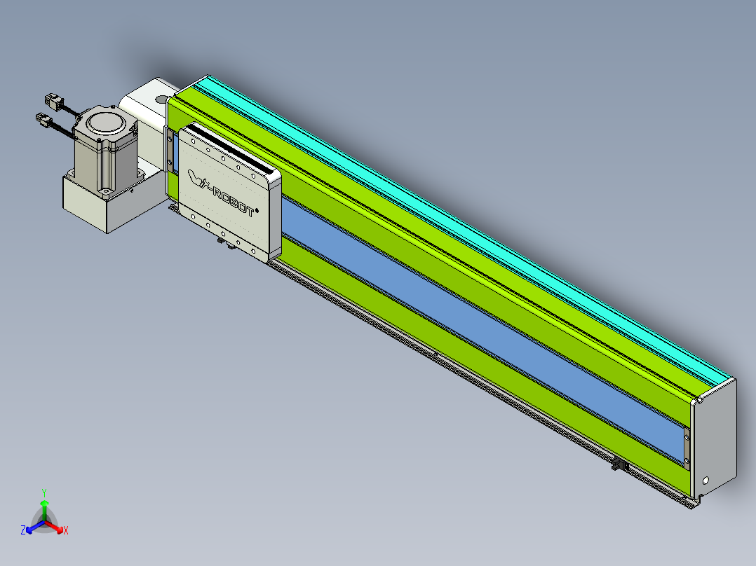 威洛博VBC同步带传动一无尘环境VBC17-L45-S750-BLU-ZP75-C3正等轴测图