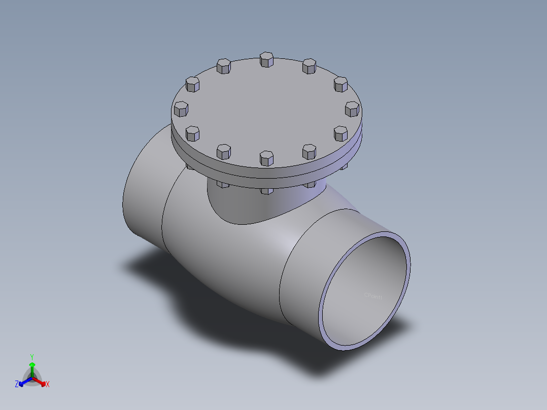 swing check valve bw - 150-2500正等轴测图