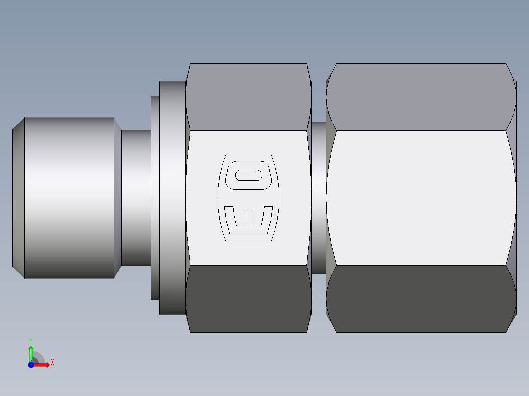 卡套式工业通用硬管接头EO_Swivel_connector_EGE08SREDCF前视图