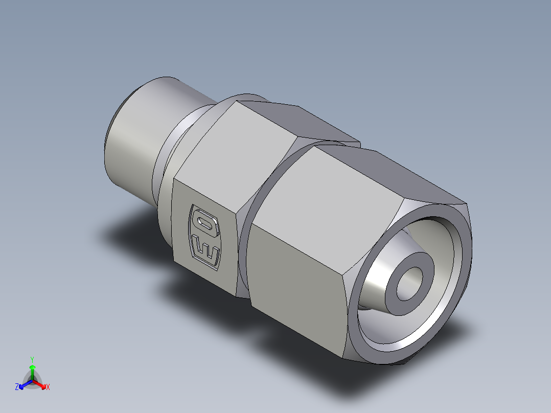 卡套式工业通用硬管接头EO_Swivel_connector_EGE08SREDCF正等轴测图