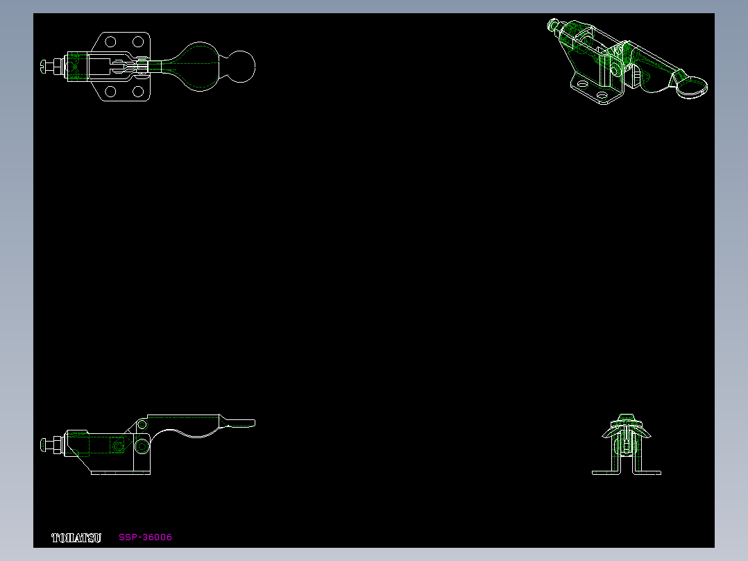 推拉式夾鉗SSP(A)-2D多系列多零件图纸模型