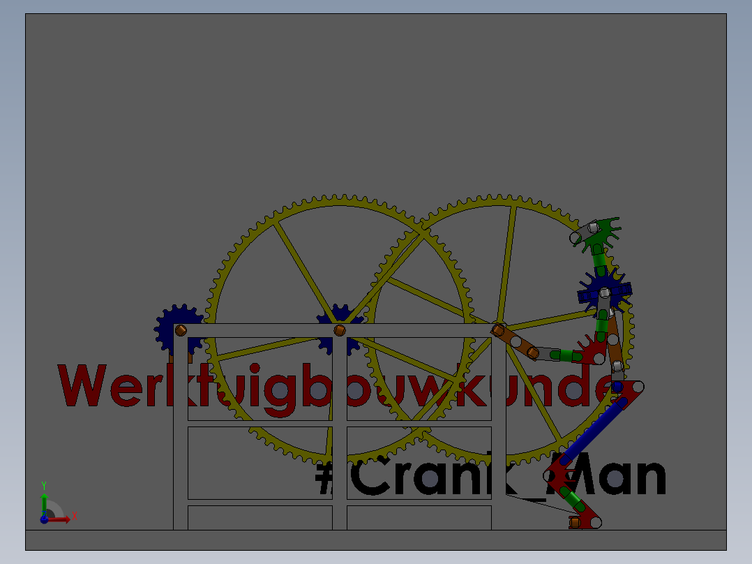 摇齿轮的怪人前视图