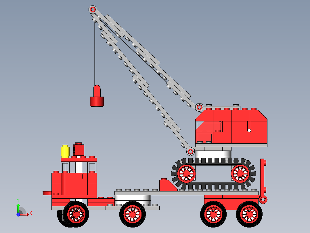 乐高 337-377 卡车带起重机lego-337-truck-with-crane-SW前视图