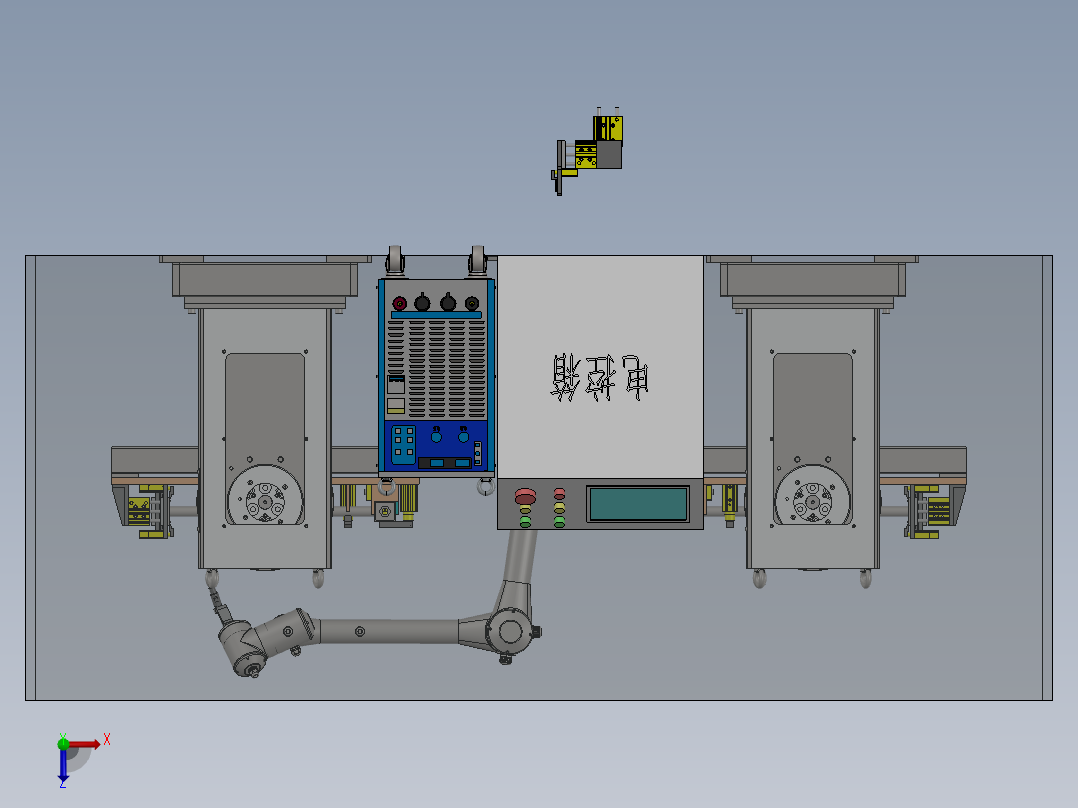 立柱机器人焊接工作站sw16可编辑俯视图