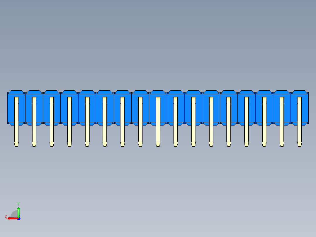 彩色公排针 100mil 2.54mm 系列-DS1022_blue_2x17p_100mil_TypeD_rev1.0后视图