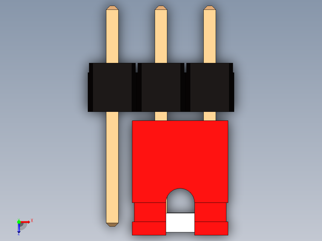 带跳线的排针-pinheader 1x3 and 1 jumper - kopie俯视图