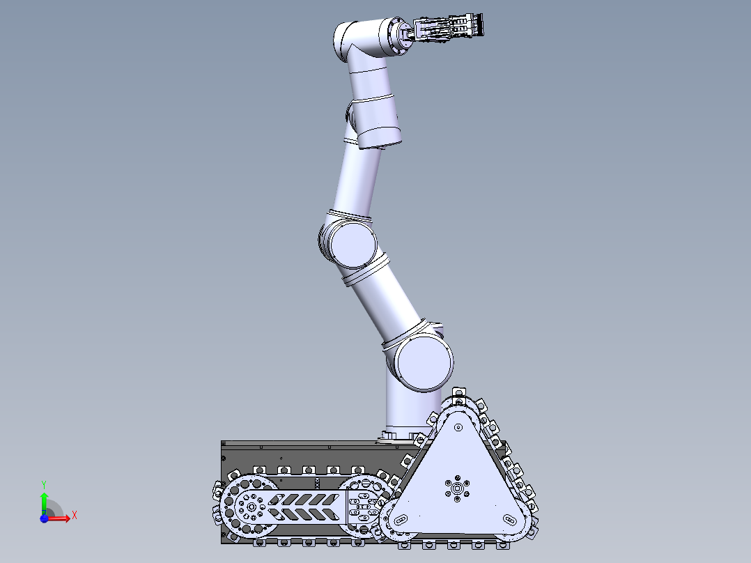 履带机械手臂小车前视图