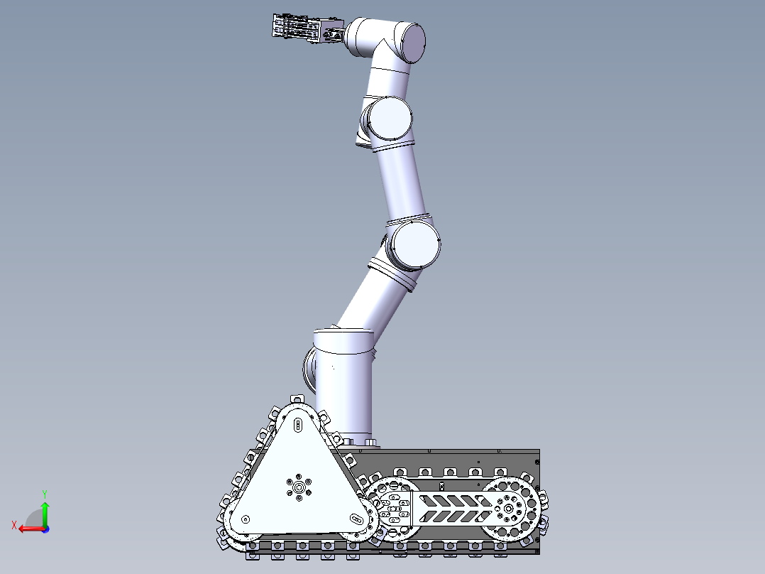 履带机械手臂小车后视图