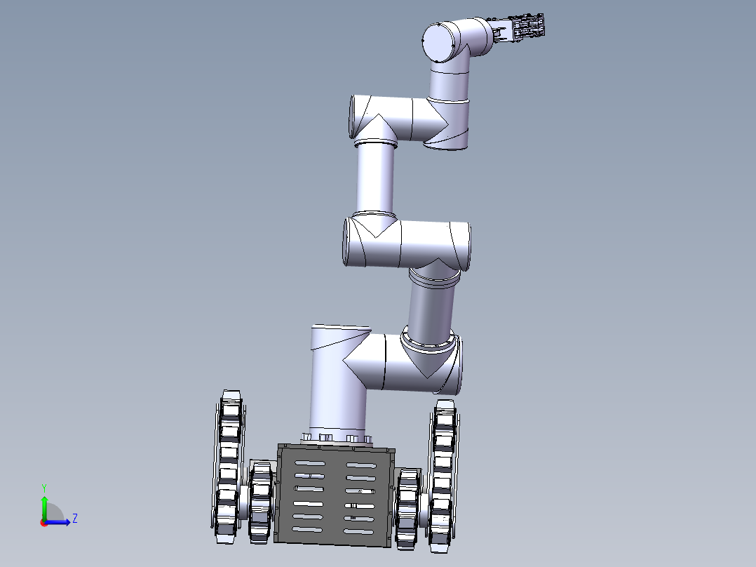 履带机械手臂小车左视图
