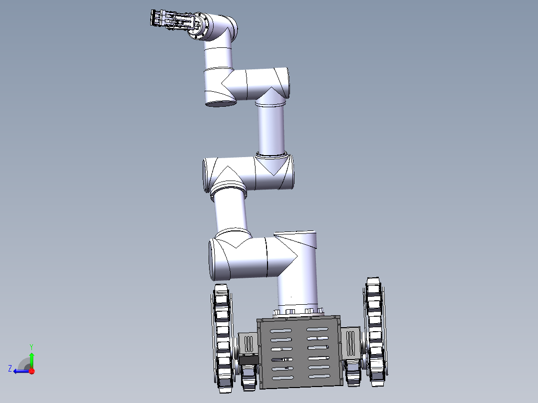 履带机械手臂小车右视图