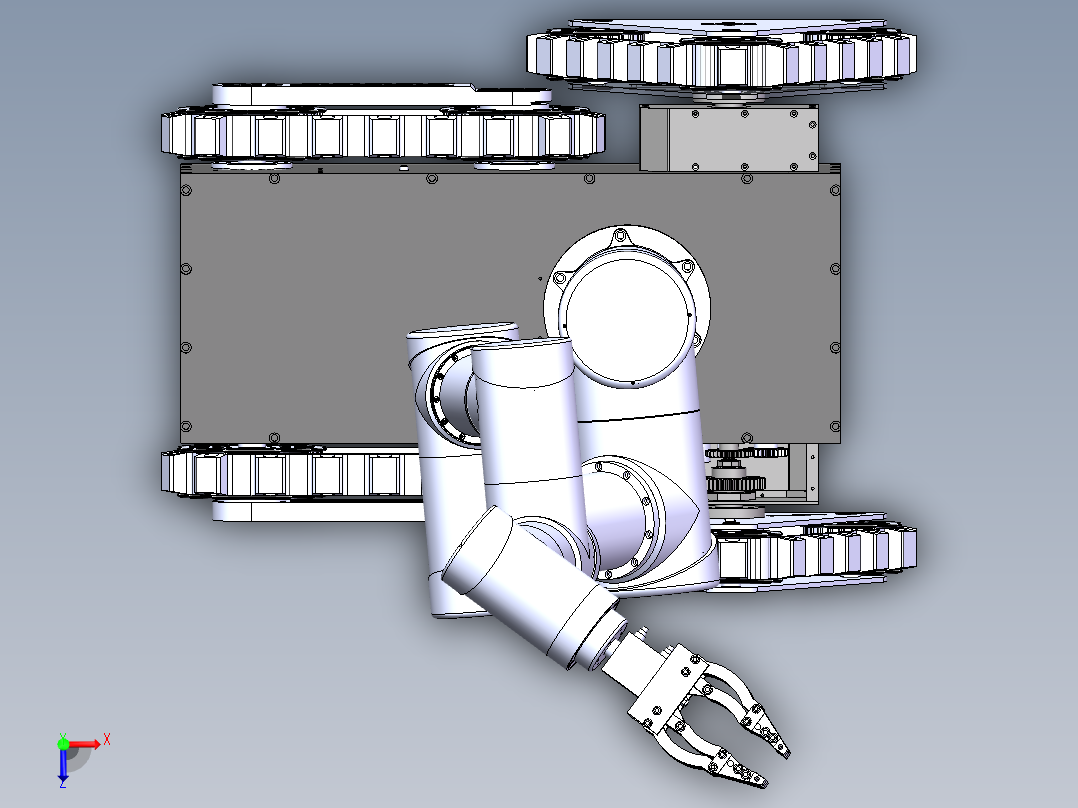 履带机械手臂小车俯视图