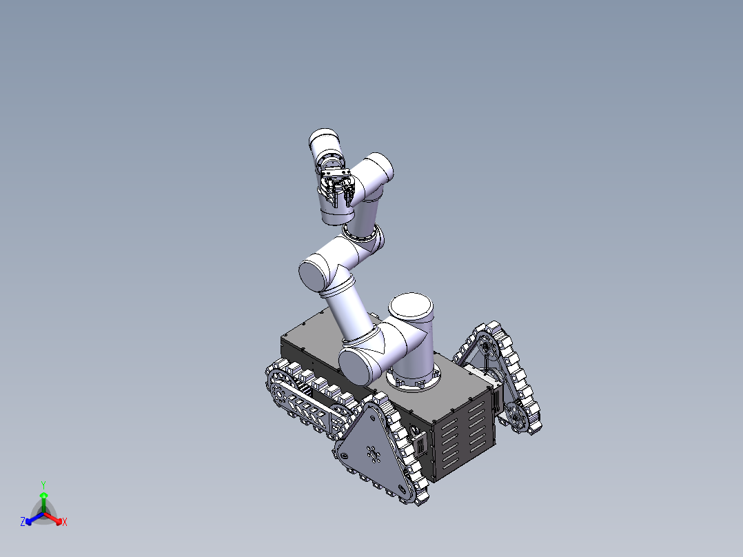 履带机械手臂小车正等轴测图