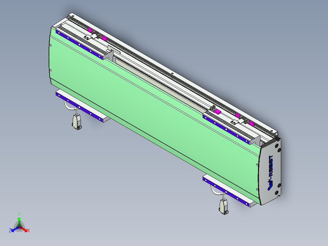 威洛博VL系列直线电机模组-2VL22H3-S400正等轴测图