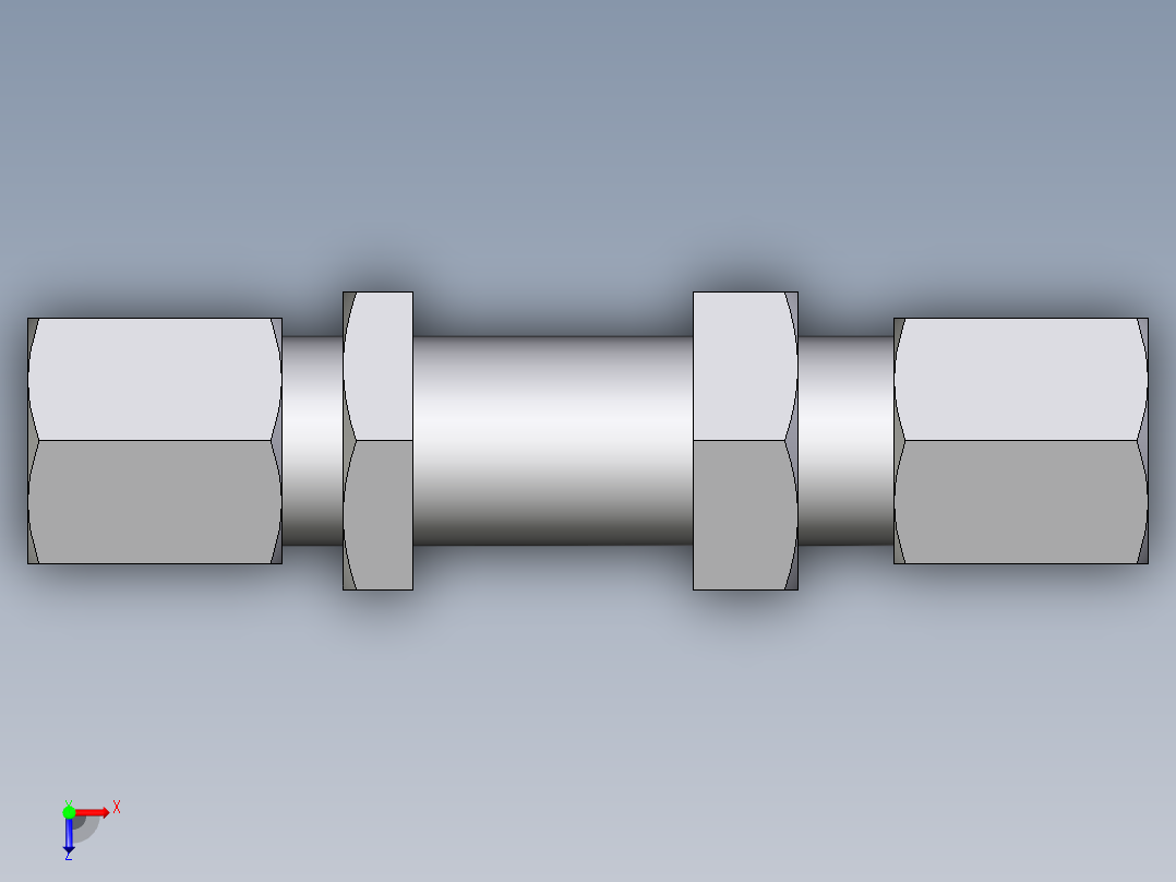 卡套式工业通用硬管接头EO_Bulkhead_union_SV06L71俯视图