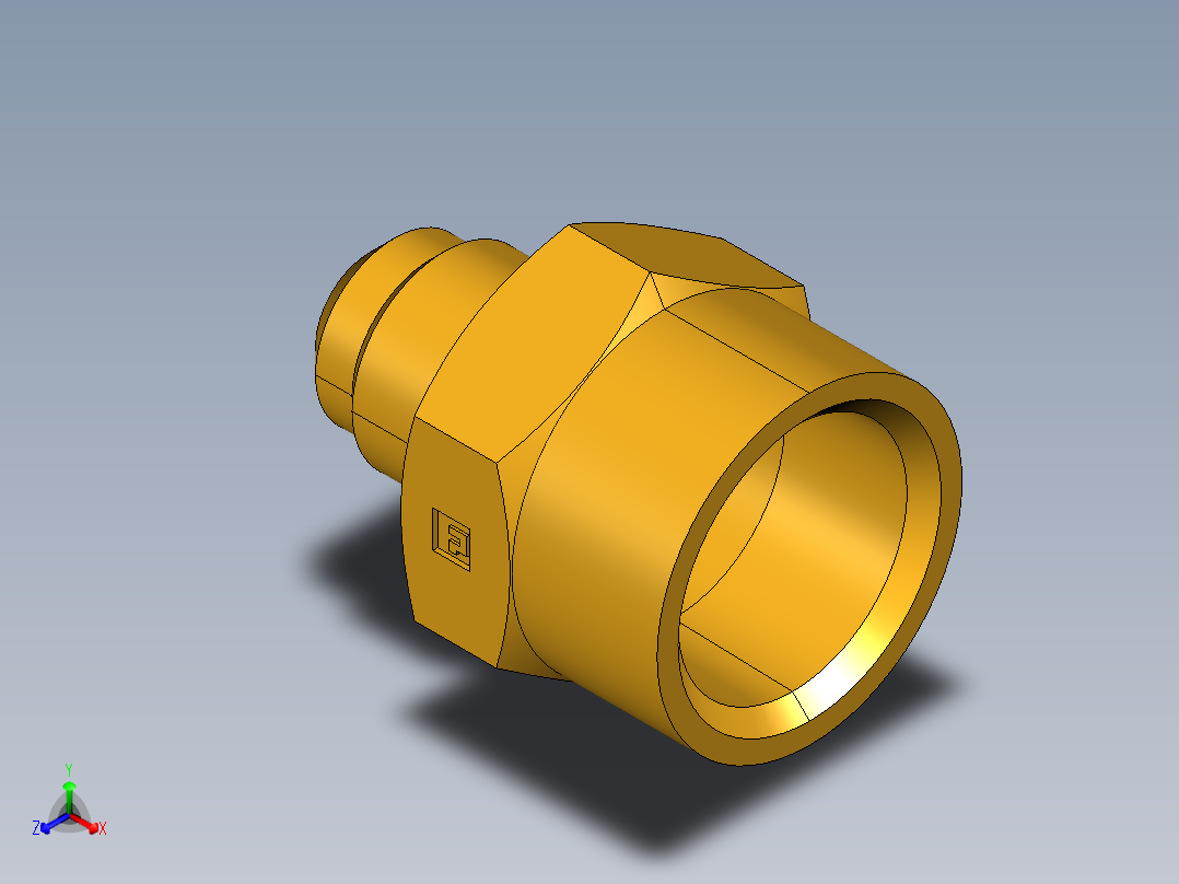 扩口式工业通用硬管接头Female Connector 46F-8-12正等轴测图