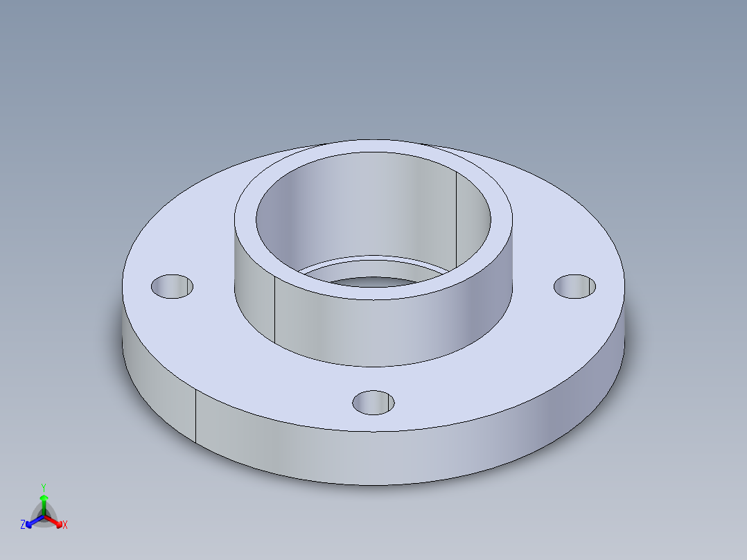 CPVC管件23-Sch80_Flange One-Piece_SOC_9851-030_3in正等轴测图