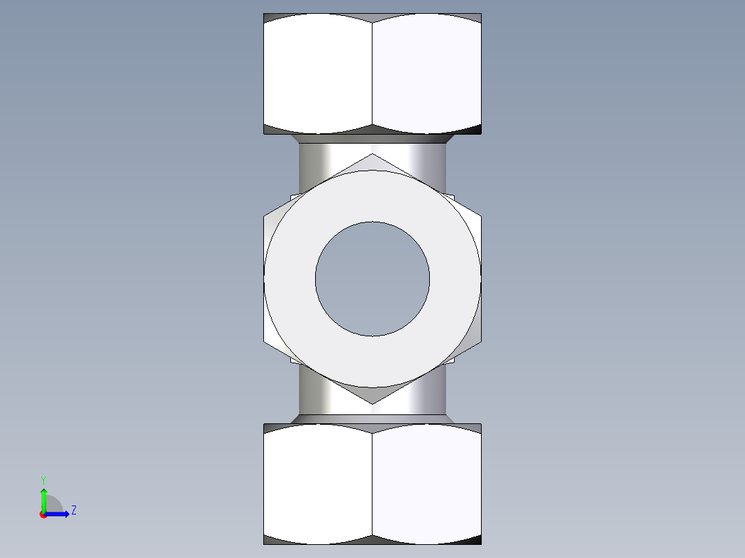卡套式工业通用硬管接头EO_Union_cross_K22L71左视图