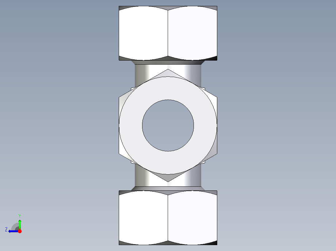 卡套式工业通用硬管接头EO_Union_cross_K22L71右视图