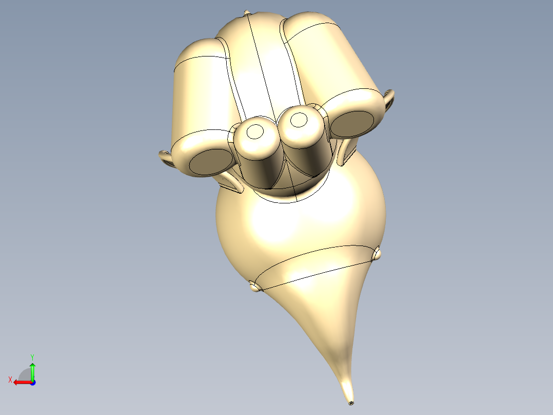 可爱大象雕像后视图