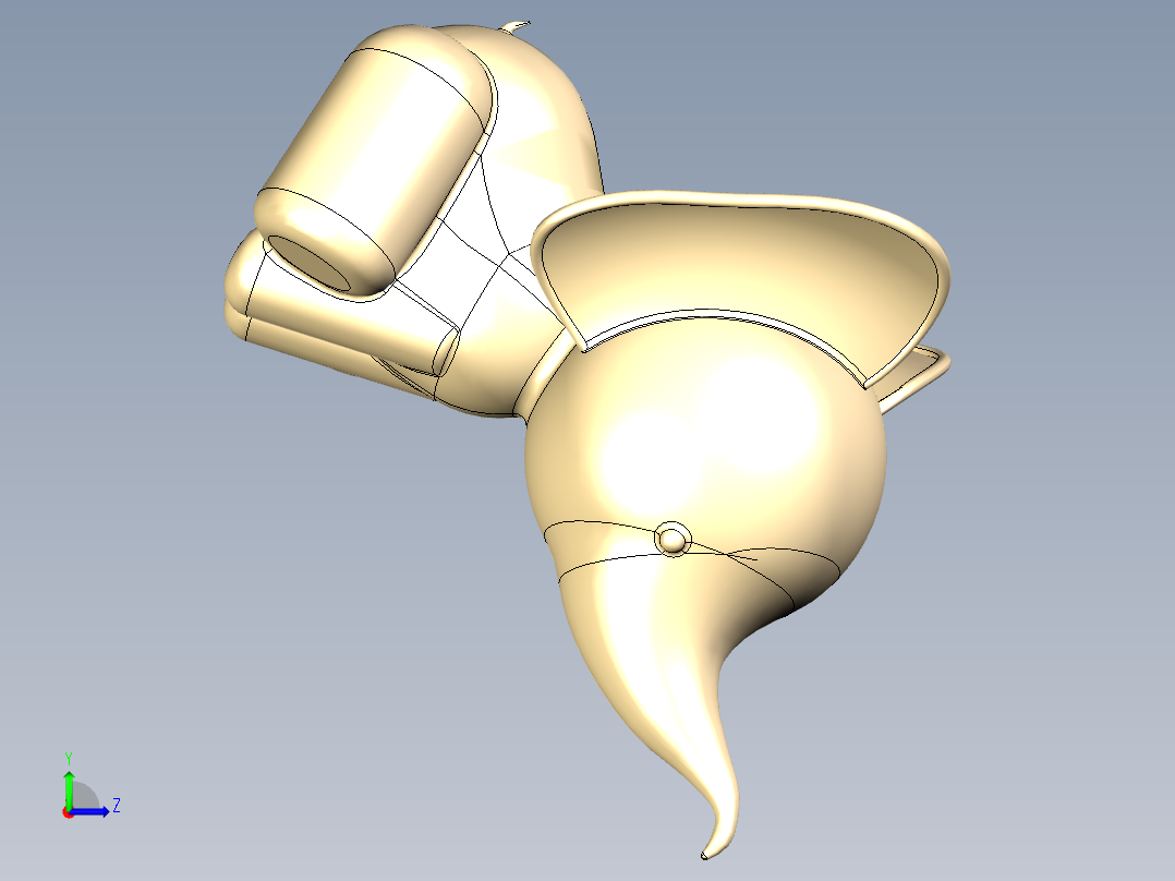 可爱大象雕像左视图