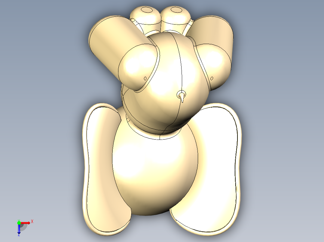 可爱大象雕像俯视图