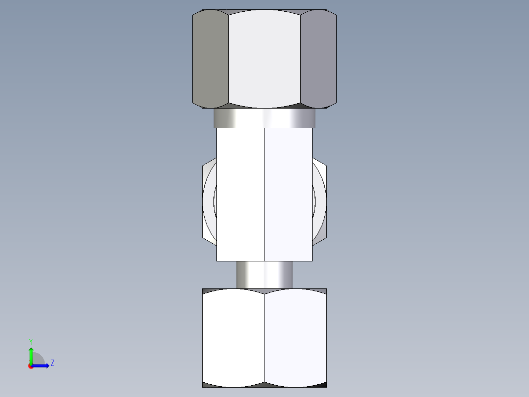卡套式工业通用硬管接头EO_Standpipe_run_tee_EVL10SCF左视图