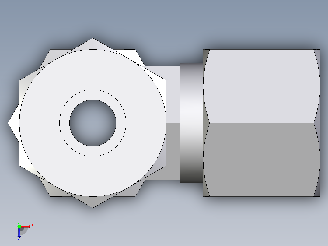 卡套式工业通用硬管接头EO_Standpipe_run_tee_EVL10SCF俯视图