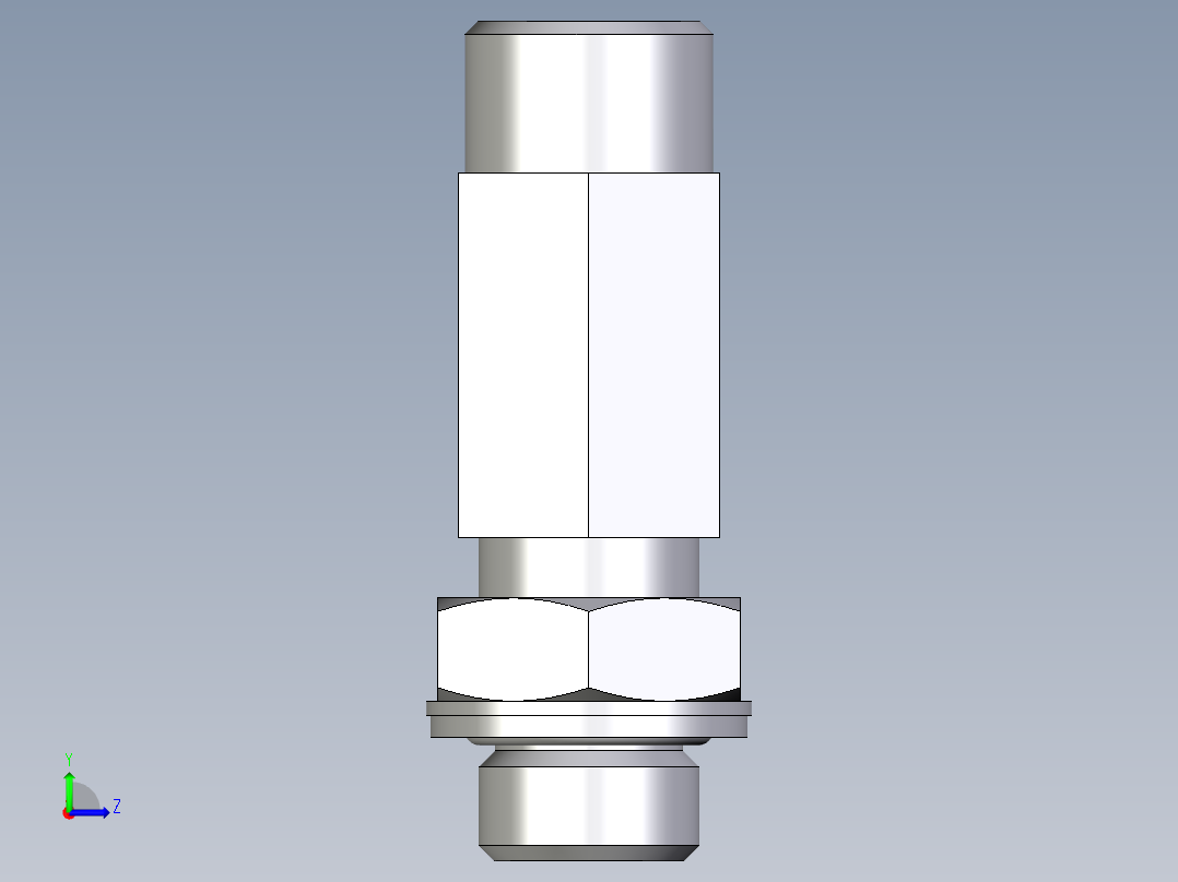 卡套式工业通用硬管接头EO_Adjustable_locknut_run_tee_LEE12LMOMDCF左视图