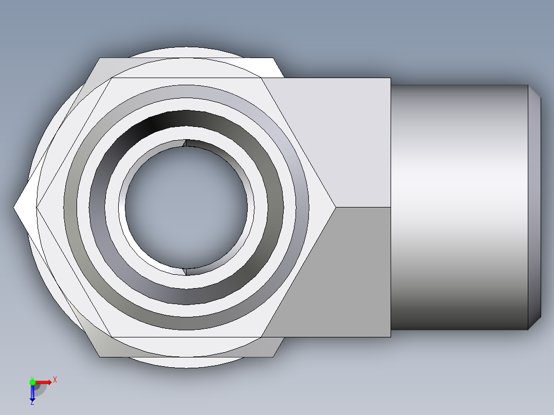 卡套式工业通用硬管接头EO_Adjustable_locknut_run_tee_LEE12LMOMDCF俯视图