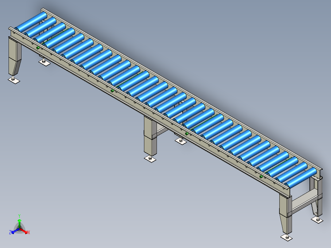 重力滚筒<span style='color: red'>输送机</span>3000mm-igs stl