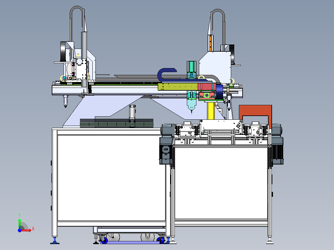 PCB自动上料注胶烘干线sw21可编辑前视图
