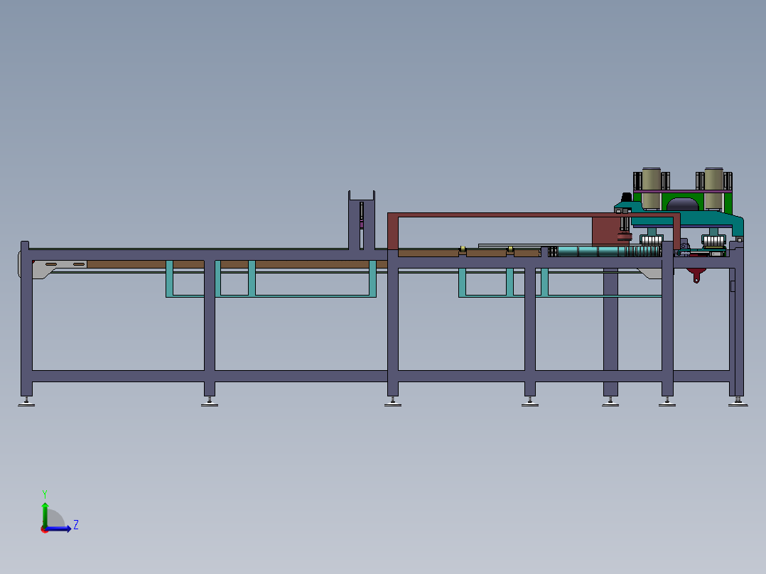 大理石磨边沾边流水线sw16可编辑左视图