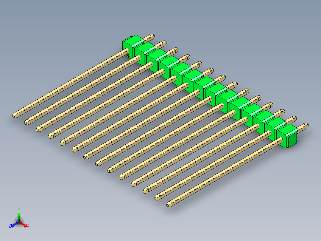 彩色公头100mil（2.54mm）系列-DS1021_green_1x14p_100mil_Type43_rev1.0