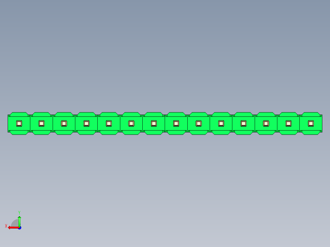 彩色公头100mil（2.54mm）系列-DS1021_green_1x14p_100mil_Type43_rev1.0后视图