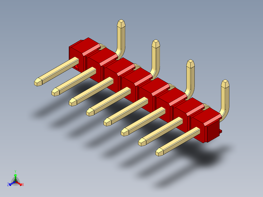 彩色公排针 100mil 2.54mm 系列-DS1022_red_08p_100mil_Type_SMT_R2_rev1.0