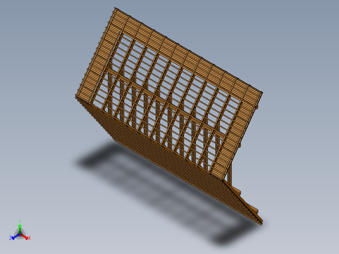 房子框架顶棚后视图