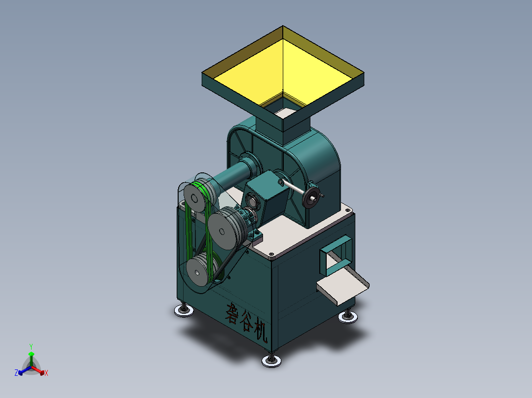 水稻脱壳机（胶辊砻谷机）663173正等轴测图