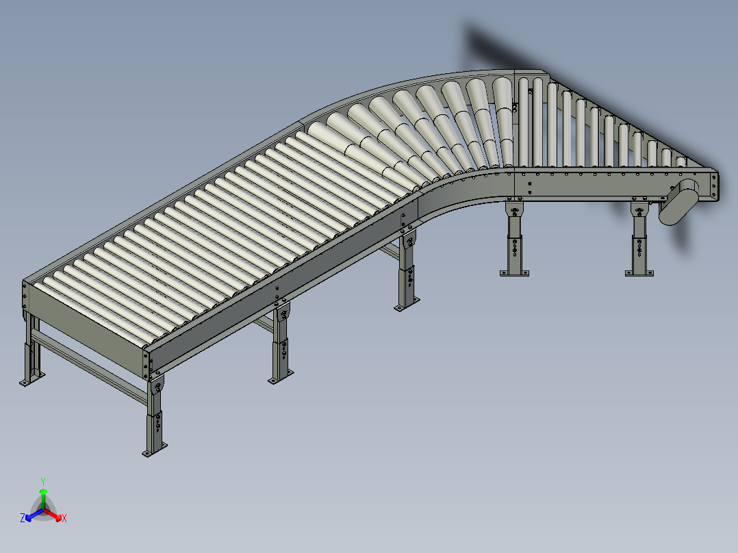 曲线滚筒<span style='color: red'>输送机</span>curved-roller-conveyor-stp