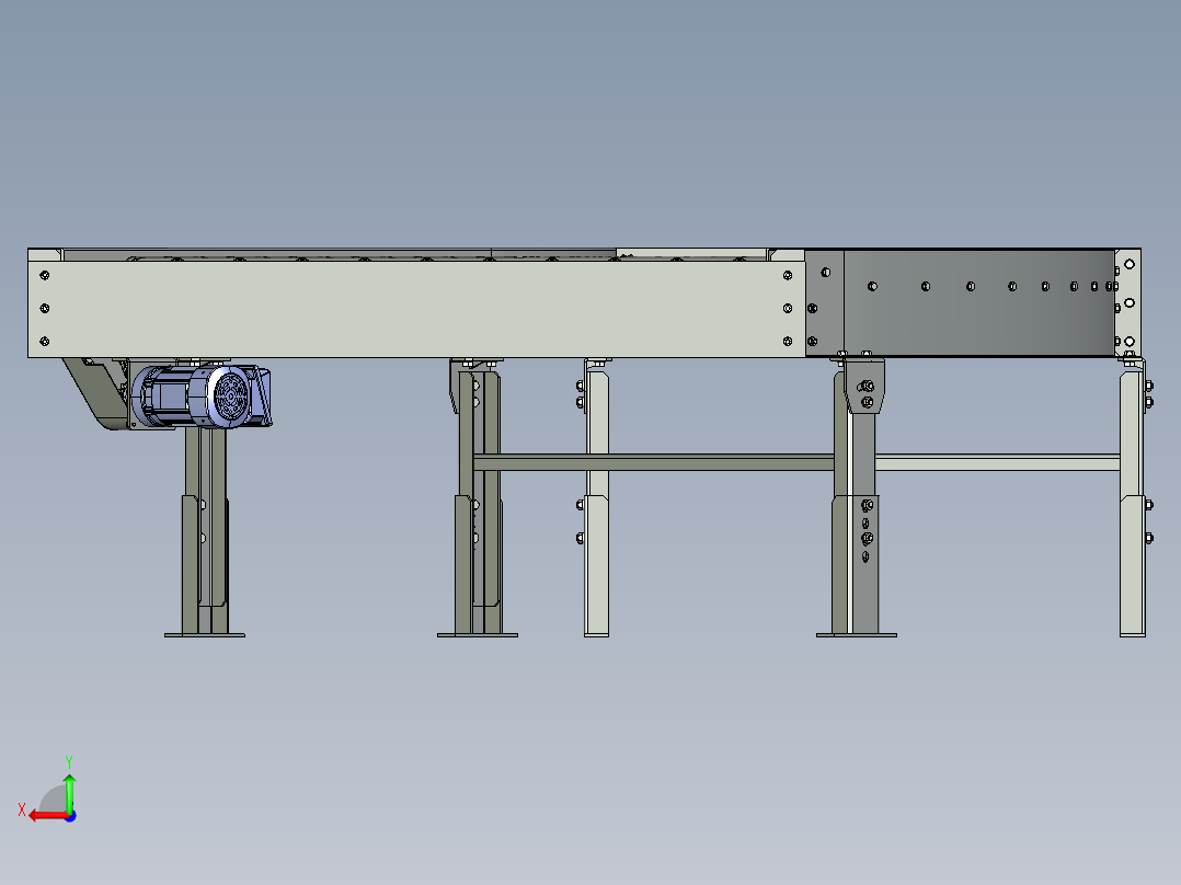 曲线滚筒输送机curved-roller-conveyor-stp后视图