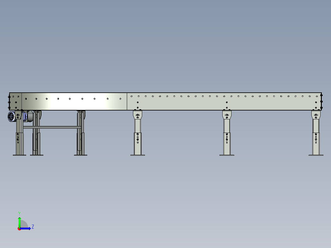 曲线滚筒输送机curved-roller-conveyor-stp左视图