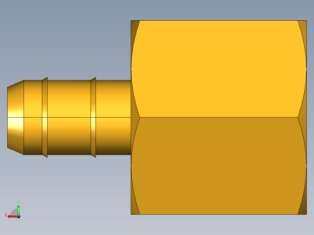 工业通用螺蚊管倒齿式工业硬管接头Female Connector 26-6-4后视图