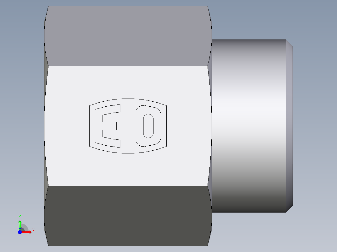 卡套式工业通用硬管接头EO_Swivel_connector_GAI22LRCFX前视图