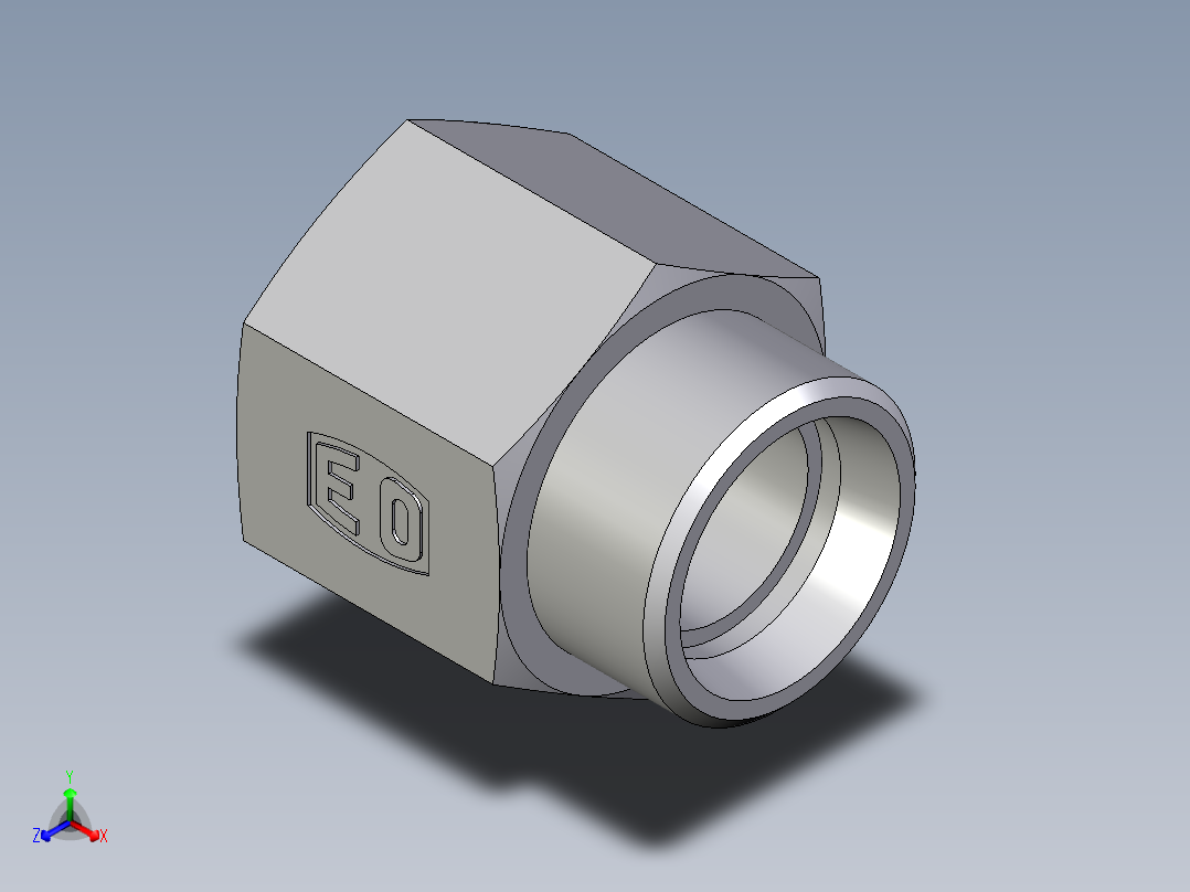 卡套式工业通用硬管接头EO_Swivel_connector_GAI22LRCFX正等轴测图