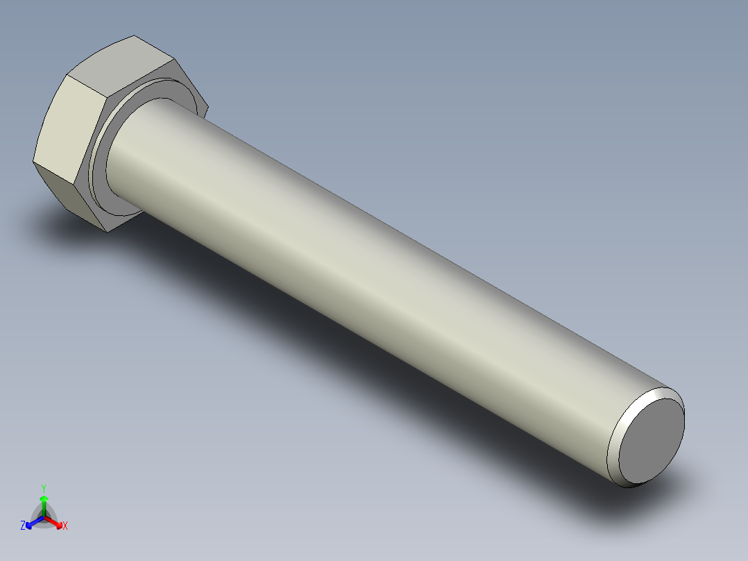 螺钉-DIN_931-M20x2.5x130_30.stp正等轴测图