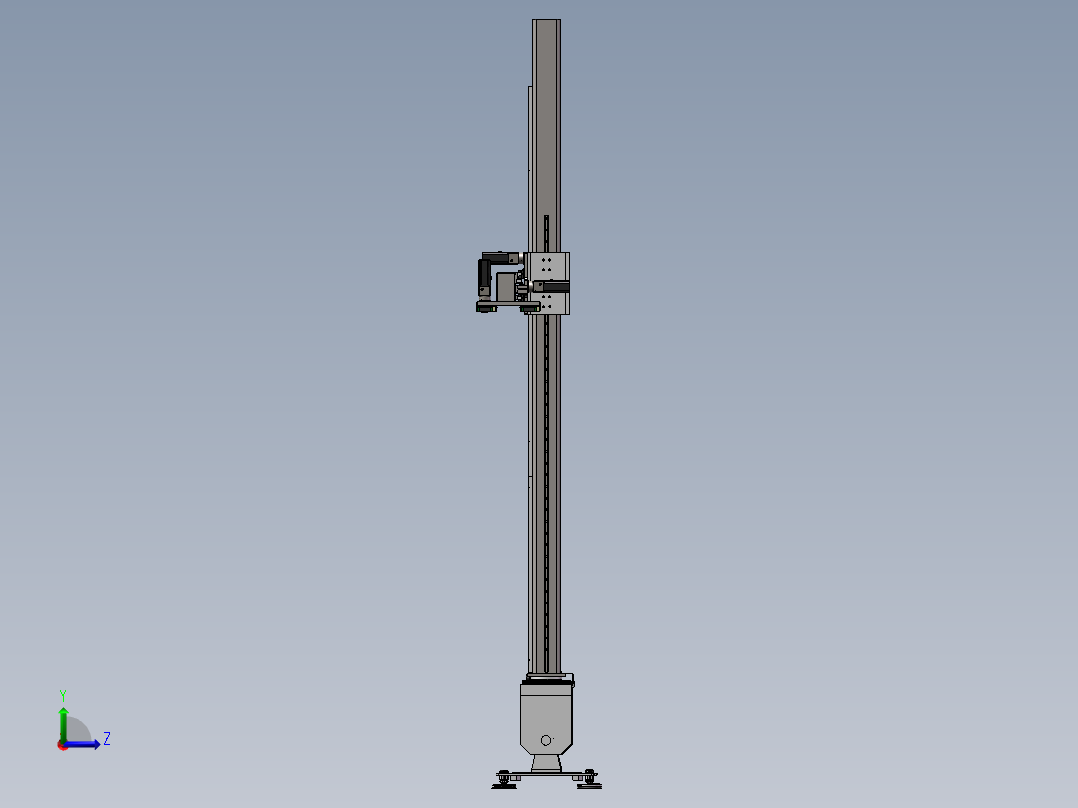 齿轮齿条龙门机器人3d图纸 SW设计机械臂3D 5轴桁架机械手3d模型左视图