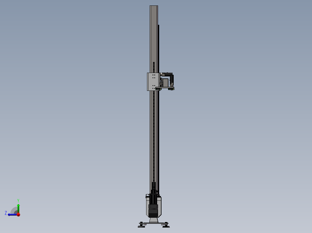 齿轮齿条龙门机器人3d图纸 SW设计机械臂3D 5轴桁架机械手3d模型右视图