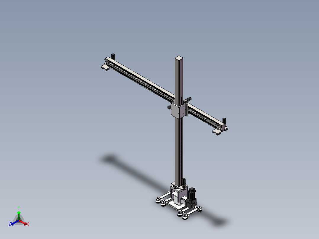 齿轮齿条龙门机器人3d图纸 SW设计机械臂3D 5轴桁架机械手3d模型正等轴测图